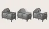 A collage of three images showing a baby crib/playpen in different configurations. Produktbild-Vorschau