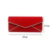 Rot  Abend Clutch Tasche Samt Stoff Braut Geldbörse für Produktbild-Vorschau 2