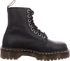 A black leather boot on a white background. Produktbild-Vorschau