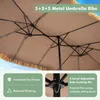 COSTWAY Dubbele parasol met zonne-LED, 450x260cm, PE Productafbeelding-voorbeeld 6