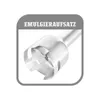 Close-up of a blender attachment with text overlay. Produktbild-Vorschau