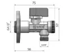 Úhlový ventil A-801/2 "x 3/8" s filtrem, anticalc, chromový Náhled obrázku produktu 4