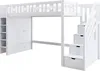 Hochbett mit Kleiderschrank und Lattenrost, 90x200 cm, Produktbild-Vorschau 9
