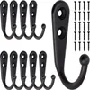 10 Stueck schwarze kleine Haken an der Wand montiert mit 20 Produktbild-Vorschau 1