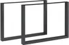 Two black metal table legs are shown against a white background. Produktbild-Vorschau