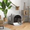 PawHut Katzentoilette Katzenklo mit Haube und Deckel Produktbild-Vorschau 2