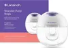 Product packaging for a Lansinoh wearable breast pump, showing the product and its features. Produktbild-Vorschau