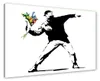 Visario Leinwandbild Banksy Flower Thrower 80x60 cm – Bild Produktbild-Vorschau 1