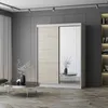 Schwebetürenschrank Kleiderschrank 150 cm Weiß/Sonoma mit Produktbild-Vorschau 7