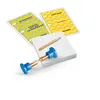 A game set including cards, a notepad, a pencil, and a sand timer. Produktbild-Vorschau