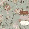 Wallpaper with a floral pattern and color swatches. Produktbild-Vorschau