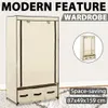 vidaXL Armoire Crème 87 x 49 x 159 cm Tissu Voir les images du produit 4
