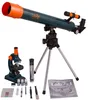 A science kit with a telescope and microscope, along with accessories, displayed on a white background. Voir les images du produit