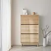 sweeek - Schuhschrank 3 Türen Naturholzdekor - Natur Produktbild-Vorschau 2