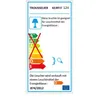 An energy efficiency label for a light fixture. Produktbild-Vorschau