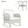 Merax Gartenmöbel Set Rattan 3-teilig mit 2 Schaukelstühlen Produktbild-Vorschau 7