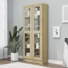 vidaXL Vitrinenschrank Sonoma-Eiche 82,5x30,5x185,5 cm Produktbild-Vorschau 1