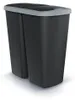 Afvalbak Prosperplast COMPACTA Q DUO, 45 liter, zwart met Productafbeelding-voorbeeld 2