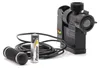 A black electronic water stop device, a battery, and a cylindrical component are arranged on a white background. Produktbild-Vorschau
