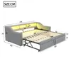 A diagram showing the dimensions of a sofa bed. Voir les images du produit