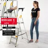 A woman stands next to a ladder, with promotional text and certifications overlaid on the image. Podgląd zdjęcia produktu