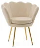 Beiger SHELL GOLD-Sessel mit goldfarbener Polsterung und Produktbild-Vorschau 1