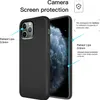 A black iPhone case is shown next to an iPhone, highlighting its features. Produktbild-Vorschau