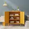 Lendo Online Sideboard Metal 80x40x100 cm Giallo Anteprima dell’immagine prodotto 3
