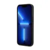 A black iPhone 14 Pro case with a blue screen is shown against a white background. Produktbild-Vorschau