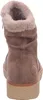 The back view of a brown women's boot with a thick sole and fur lining. Produktbild-Vorschau