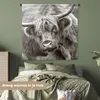 MuchoWow® Wandteppich Wandbehang Schottisches Hochlandrind Produktbild-Vorschau 4