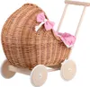 LILI Puppenwagen aus Weide - Pink 48X28 H26/47 CM Produktbild-Vorschau 4