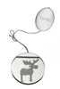A decorative light with a moose silhouette inside a clear orb, attached by a flexible wire to a larger oval base with the Lumix logo. Produktbild-Vorschau