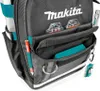 Close-up of a Makita tool backpack showing various pockets and tools. Anteprima dell’immagine prodotto