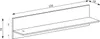 A line drawing of a wall shelf with dimensions indicated. Náhled obrázku produktu
