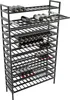 A multi-tiered metal wine rack filled with wine bottles. Anteprima dell’immagine prodotto