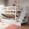 Letto a soppalco 90x200 cm in legno bianco, con spazio Anteprima dell’immagine prodotto 1