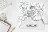 MuchoWow® Mauspad Mousepad Antalya - Stadtplan - Schwarz Produktbild-Vorschau 5