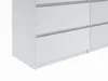 A close-up, side view of a white dresser with multiple drawers. Produktbild-Vorschau