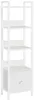 Bücherregal mit Schublade 33 x 24 x 131 cm Weiß 5 Ebenen Produktbild-Vorschau 1