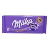 A Milka Alpenmilch chocolate bar on a white background. Podgląd zdjęcia produktu