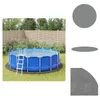 vidaXL Pool-Bodentuch Hellgrau Ø458 cm Polyester Geotextil Produktbild-Vorschau 1
