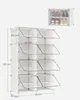 A tall, white shoe rack with transparent doors is shown against a plain white background. Dimensions are marked on the image. Náhled obrázku produktu