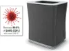 A product shot of an air purifier next to a marketing graphic about its effectiveness against SARS-COV-2. Anteprima dell’immagine prodotto