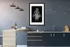 MuchoWow® Gerahmtes Poster Elefant mit Blumen vor schwarzem Produktbild-Vorschau 5