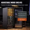 A wine cooler with adjustable shelves, showcasing its capacity for bottles and cans. Produktbild-Vorschau