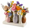Handgefertigte kleine Keramik Deko Blumenvasen Set aus 7 Produktbild-Vorschau 1