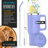 Arendo thermosbeker van 1200 ml met handvat en rietje, Productafbeelding-voorbeeld 2