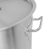 Close-up of a stainless steel pot handle and lid. Podgląd zdjęcia produktu