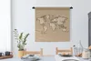 MuchoWow® Wandteppich Wandbehang Weltkarte - Braun - Weiß - Produktbild-Vorschau 4
